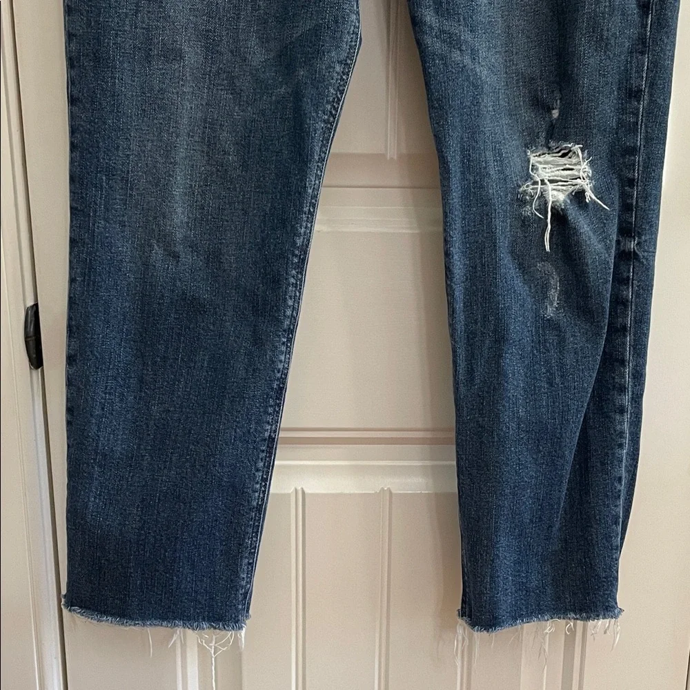 Old Navy Women's Dark Indigo Boyfriend Jeans with Distress